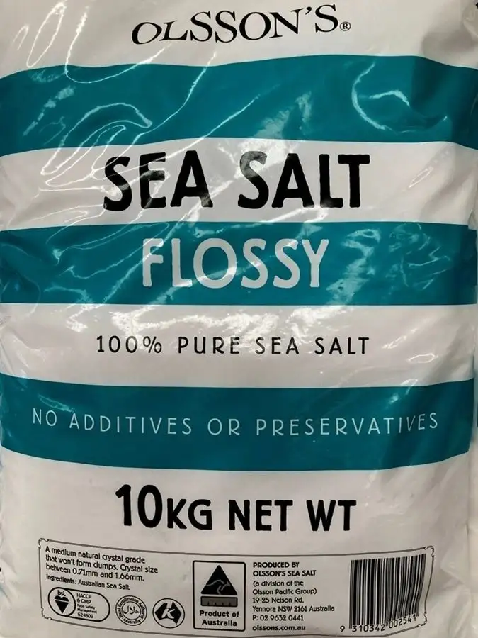 10kg OLSSONS KOSHER SALT BULK BAG Aus made Pure Flossy Grade Natural Sea Salt