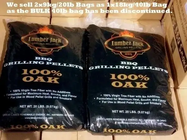 18kg Lumber Jack 100% Oak Pellets, sent to Metro Postcodes only.