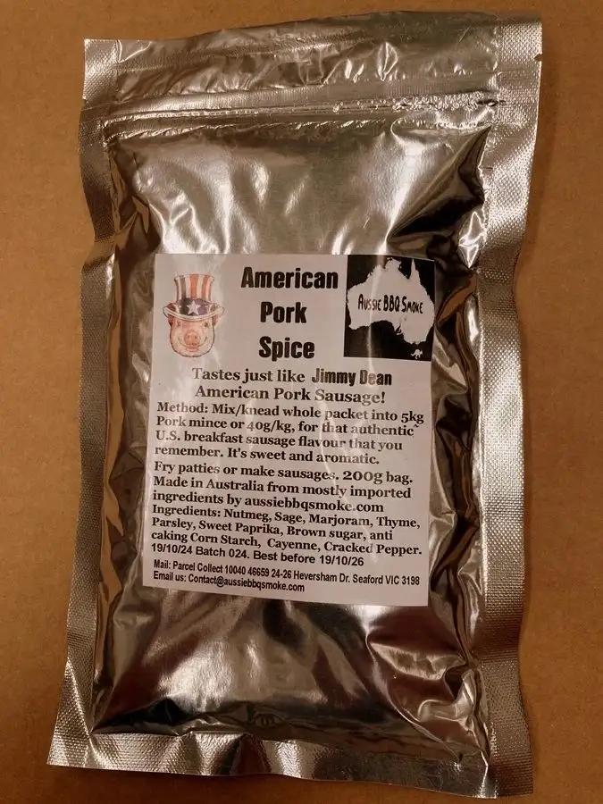 200g American Pork Spice. Tastes like Jimmy Dean Pork Sausage!